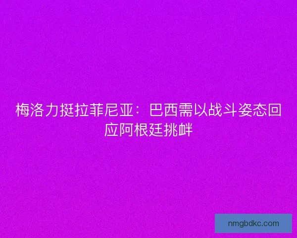 梅洛力挺拉菲尼亚：巴西需以战斗姿态回应阿根廷挑衅